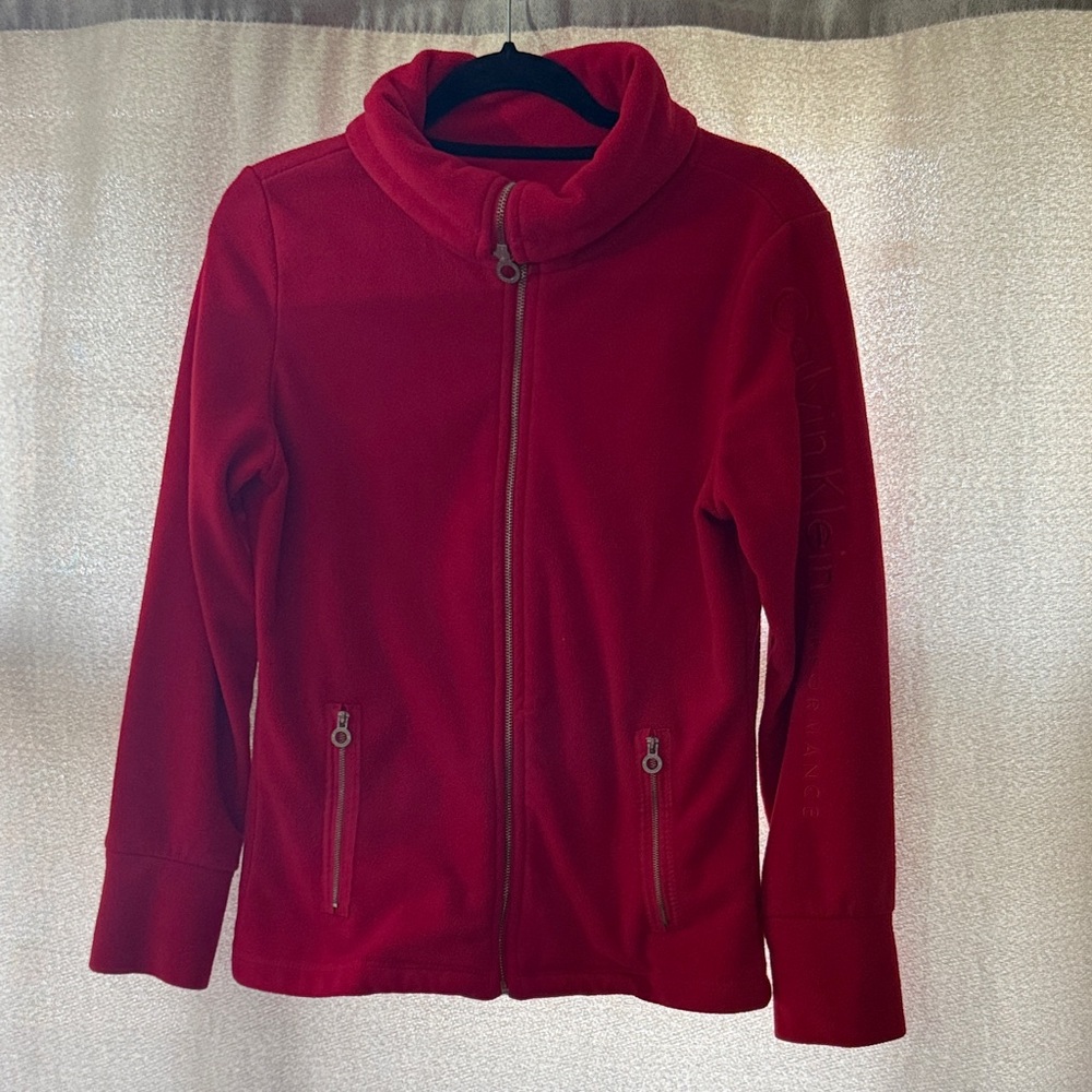 Calvin Klein Vibrant Red Fleece Jacket